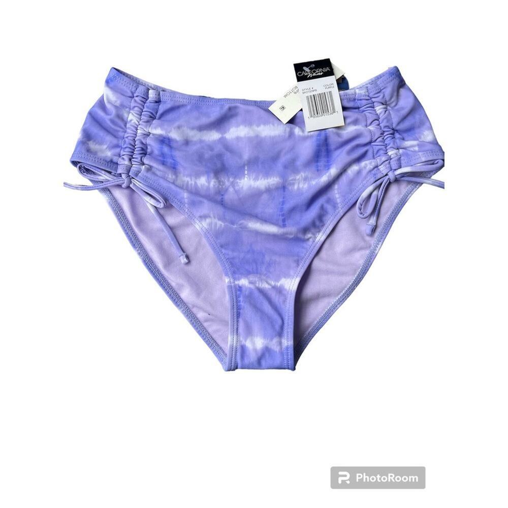 NWT, Women, California Waves, High Waisted Bikini Bottom, Tie-dye, Sz M